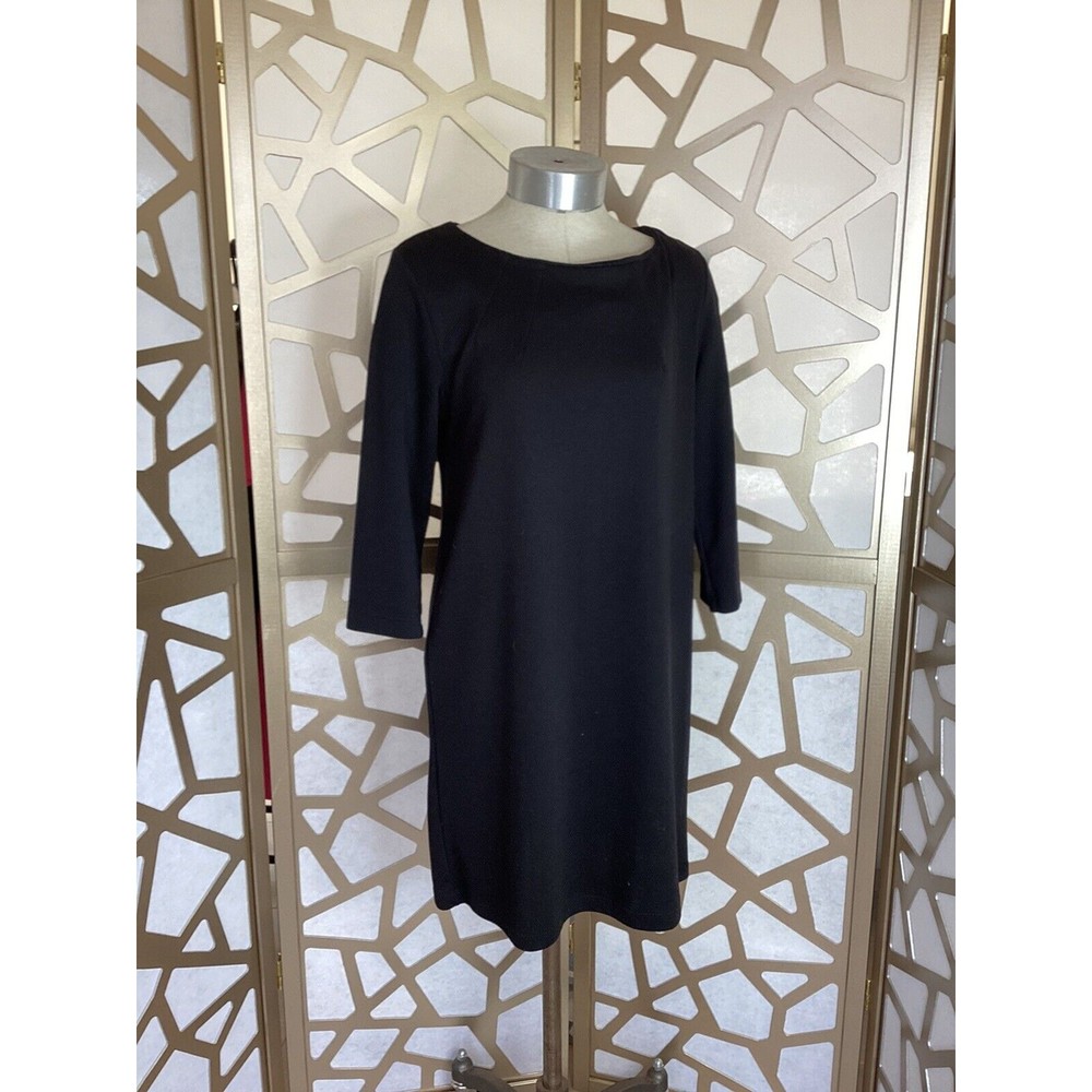 H&M HM little black dress 3/4 sleeve above knee S small sheath Stretchy